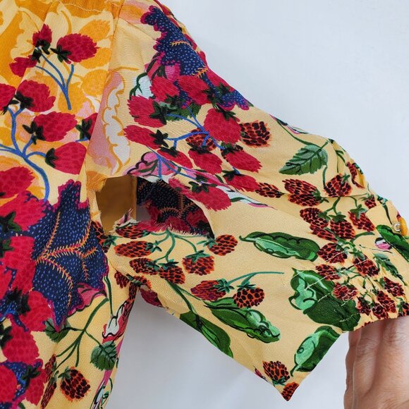 Saloni 100% Silk Lea Boho Chic Hourglass Resort Vacation Maxi Formal Dress 6 - Picture 5 of 14